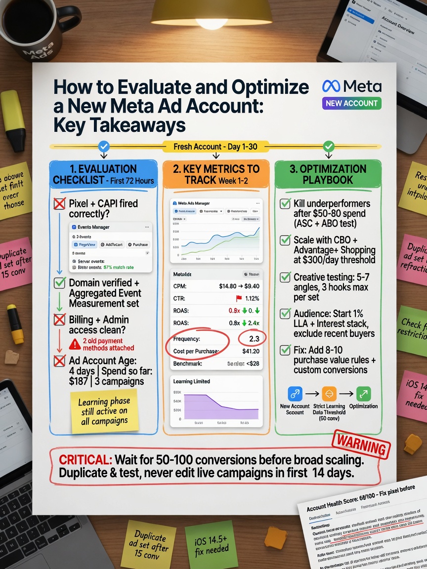 How to Evaluate and Optimize a New Meta Ad Account: Key Takeaways